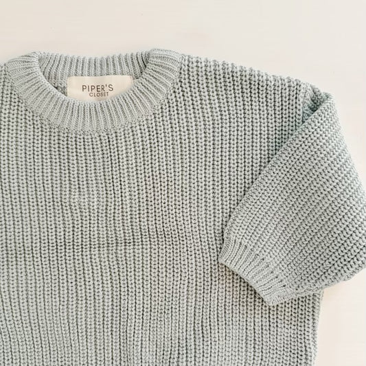 Knit Sweater in Dusty Blue